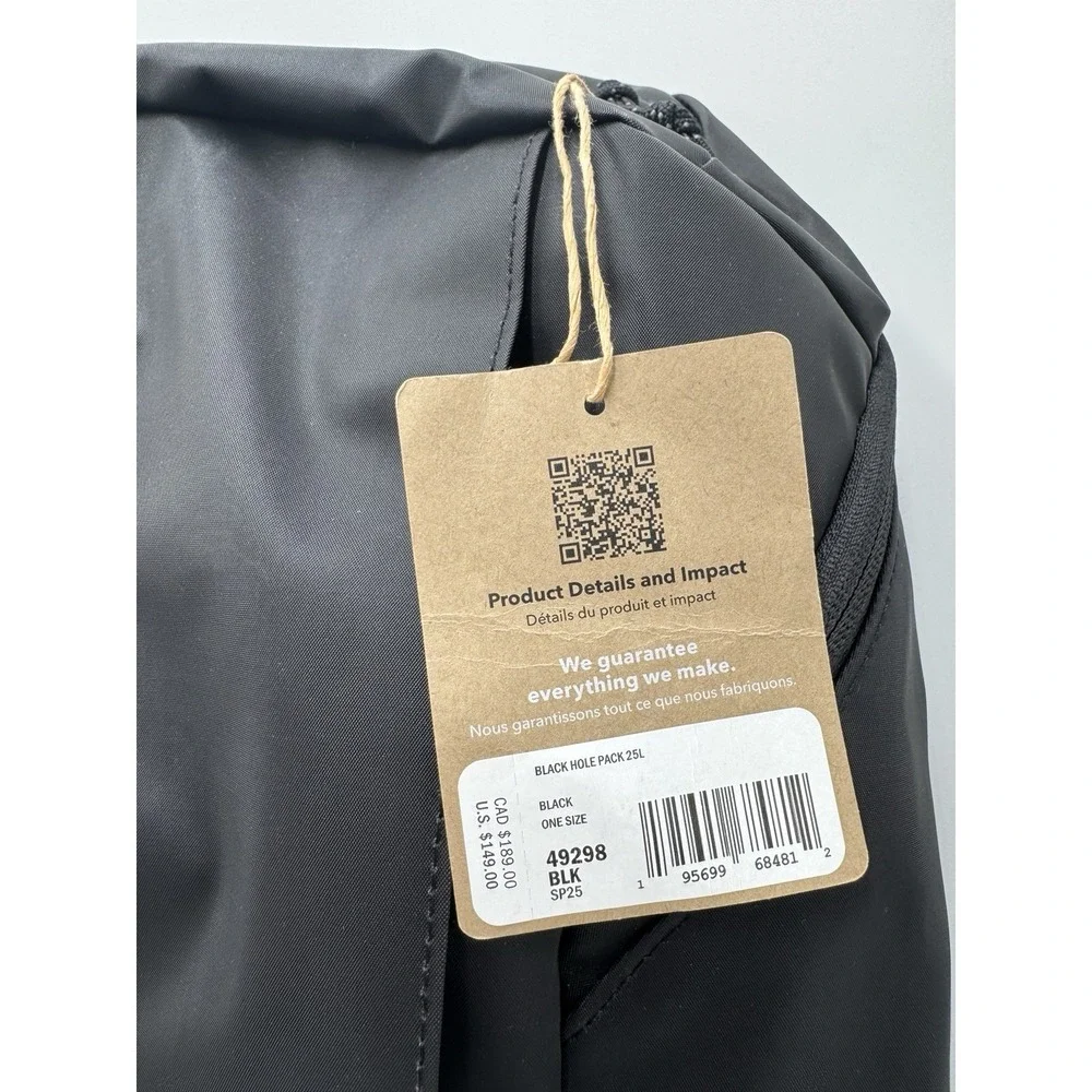 Patagonia 25L Black Hole Pack Black NWT $150 MSRP